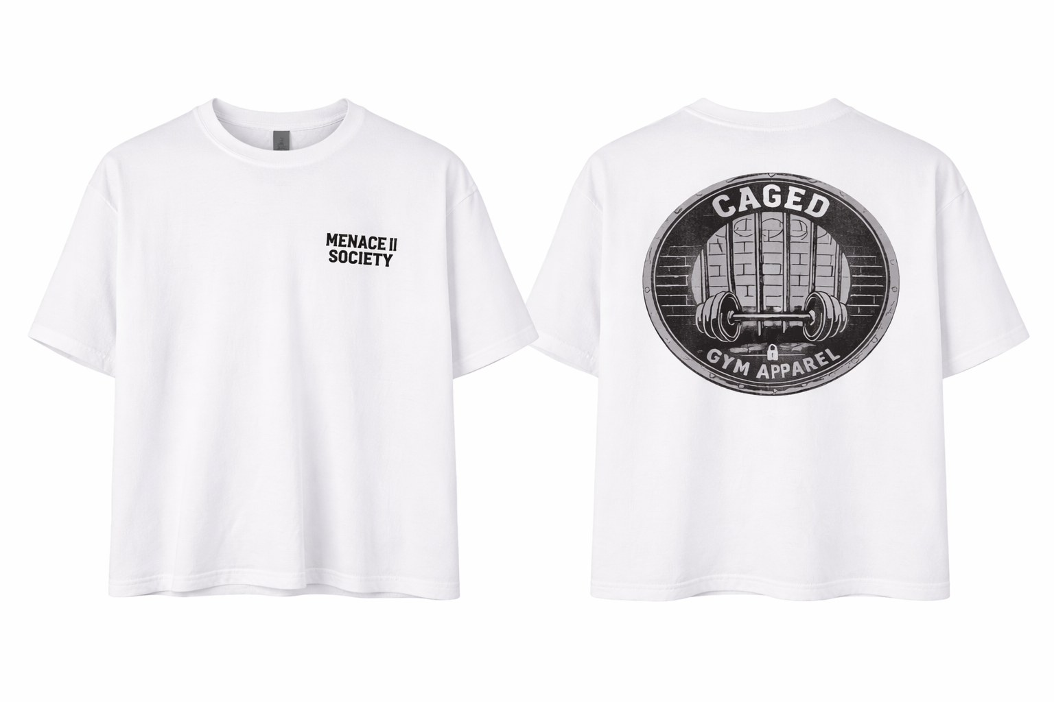 CAGED Menace II Society " Heavy Cotton Tee